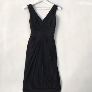 Coast Cocktail Dress LBD Knit Pleats Black Sz 8